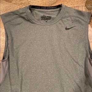 Nike Pro Combat Dri-fit Grey Sleeveless Shirt